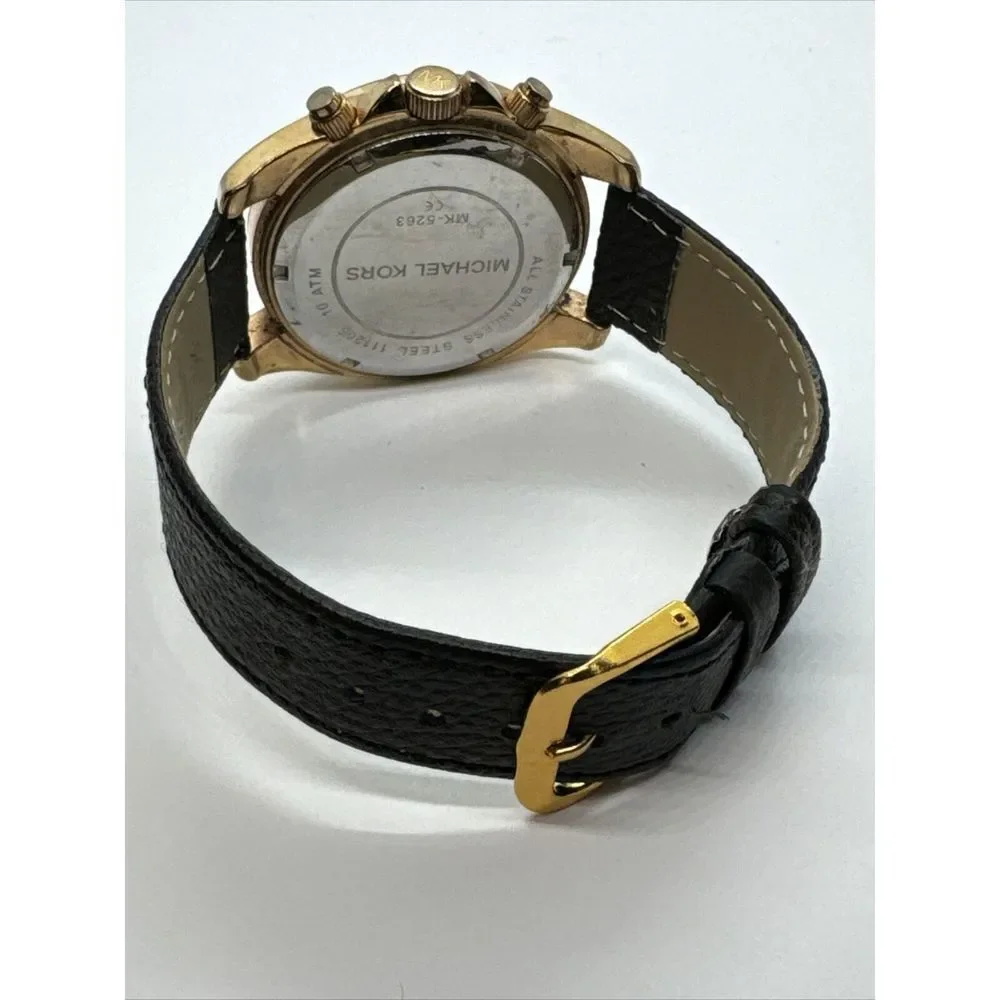 Michael Kors Blair MK5263 Women's Black Leather Analog Dial Quartz Watch JNA455